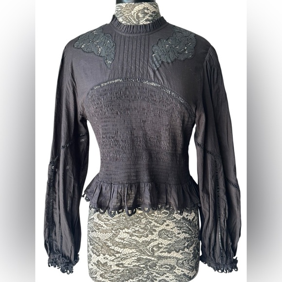 Anthropologie x Farm Rio Smocked Eyelet Blouse - Picture 4 of 9